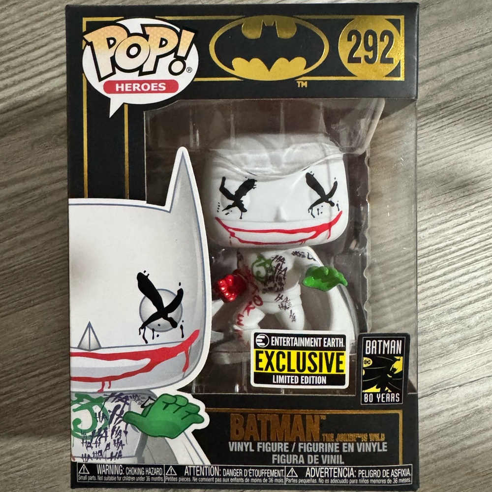 Batman Pop! Heroes Vinyl Figure White with Green and Red Accents - Brand: Batman